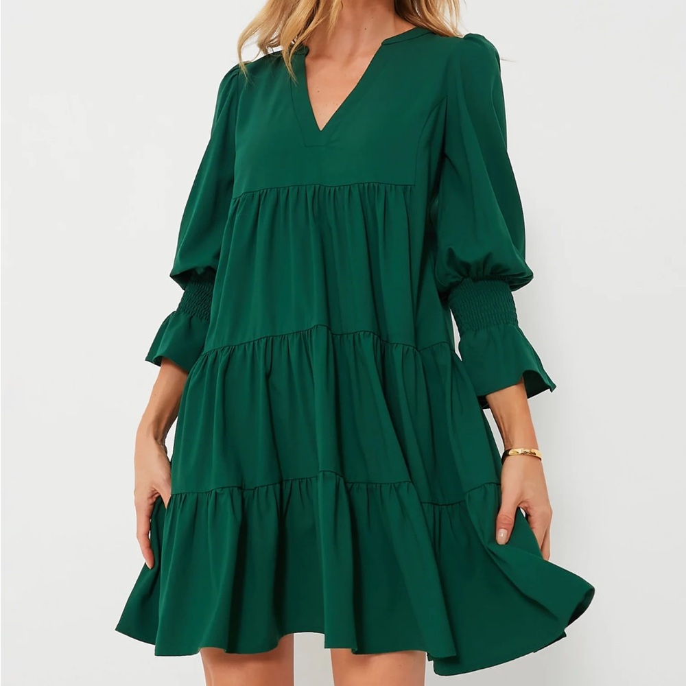 Hunter Green Kenzo Crepe Dress